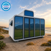 Capsule spatiale mobile haut de gamme de 40 pieds, type Apple Cabin, avec murs insonorisés et mobilier complet pour projets hôteliers