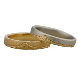Sole golden mountain paio anello Fuji anello dito indice retrò Tibet anello montagna sacra