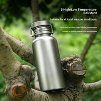 Gourde légère en titane pur 750 ml/500 ml, étanche, sans BPA, à paroi simple, pour le camping et la randonnée en extérieur