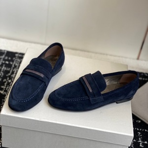 Mocassins plats de luxe en daim et cuir de veau pour femme – Qualité supérieure – Chaussures à enfiler en cuir pour femme - Product Image 3