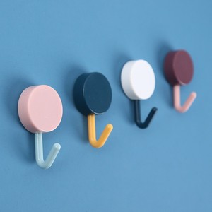 Nordic Style <b>Adhesive</b> <b>Hooks</b> Single <b>Hook</b> Plastic Wall Mounted 5-10kg Load Capacity Bathroom Key Storage - Product Image 3