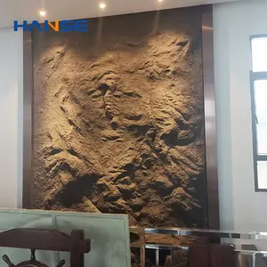 Panel dinding dalam ruangan luar ruangan ringan grosir batu PU 3d dekorasi panel dinding buatan poliuretan