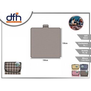 Tapis de pique-nique extérieur à motif à carreaux 1,5x1,5m, pièce unique - Product Image 3