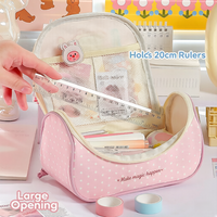 Sac à crayons mignon en forme de papillon, couleur assortie, sac à main de rangement multicouche, pochette à crayons multifonctionnelle de grande capacité