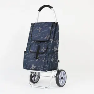 Folding Laundry Foldable Shopping Trolley Bag Cart Grocery Utility Cart Stair Climbing Larger Storage Aluminum Alloy Frame Pull