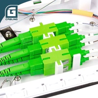Gcabling Panel de Distribución de Fibra Óptica de 24/36 Núcleos, Caja IP65 Impermeable Negra/Gris ODB con Adaptador SC/APC Pigtail para FTTH