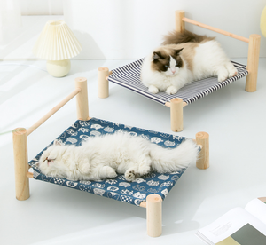 Venta caliente cama de verano para mascotas Material de lino de algodón natural con hamacas de espuma viscoelástica para gatos camas para perros - Product Image 2