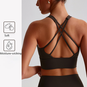Abbigliamento Pilates all'Ingrosso, Top Sportivo da Donna Traspirante con Schienale Incrociato, Reggiseno Sportivo Imbottito con Cuscinetti Rimovibili - Product Image 2
