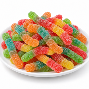 <span class=keywords><strong>Vers</strong></span> de gomme aux fruits acidulés, bonbons gélifiés, bonbons personnalisés, OEM, vente en gros, Halal - Product Image 3