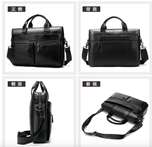 Porte-documents en cuir véritable Andong pour hommes, sac pour ordinateur portable 14 pouces, sac à main pour documents, sac messager, sac à bandoulière - Product Image 4