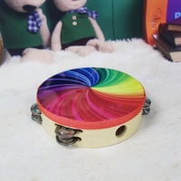 Instrument de percussion de tambourin multicolore pour la danse d'église Tambour à main Musical