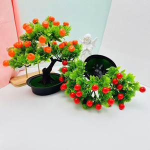 Bonsái de Frutas Artificiales de 27 cm de Altura, Decoración de Plástico y Seda para Oficina, Escritorio, Sala de Estar, Estudio, Hotel - Product Image 3