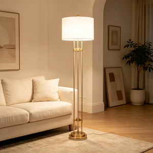 Lampe sur pied moderne américaine en métal, modèle tube de verre vertical, design simple pour salon et chambre principale, lampe de personnalité pour pièce témoin BGST - Product Image 1