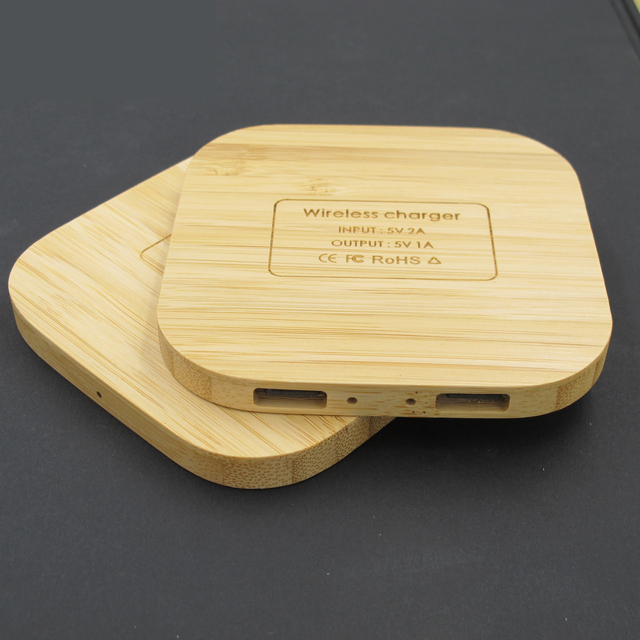 Bamboo Recycled Wireless Charger 15W Free Custom Logo Fast Delivery Factory Bulk Wholesale for Phones
