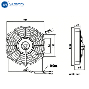 พัดลมแอร์ไฟฟ้า AM 9 นิ้ว 12V 24V 80W แบบบางพิเศษ สำหรับดัดแปลงระบบระบายความร้อนทางทะเล พัดลมคอนเดนเซอร์<span class=keywords><strong>หม้อน้ำ</strong></span><span class=keywords><strong>รถ</strong></span>ยนต์ - Product Image 4