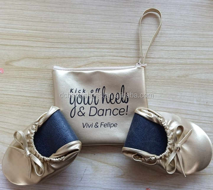 2018 Roll up Ballerina Wedding Slippers for Guests