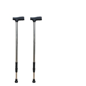 Bastón de acero inoxidable con mango en T, altura ajustable, para ancianos, ayuda para la movilidad - Product Image 1