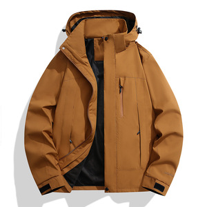 Logotipo personalizable, ropa de trabajo al aire libre de gama alta, resistente al viento, impermeable, soporte de tela de tres pruebas, ajuste holgado para compras grupales de otoño - Product Image 5