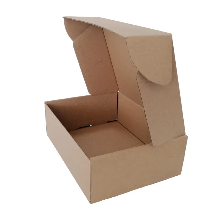 Personalización de la caja de pedido por correo Caja de papel kraft marrón plegable de cartón corrugado reciclado para fábrica de fuerza de zapatos