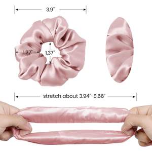 Venta al por mayor 2026 Nuevas y modernas scrunchies de satén liso de 13 cm, banda elástica grande para el cabello, accesorios para coletas de mujer - Product Image 2