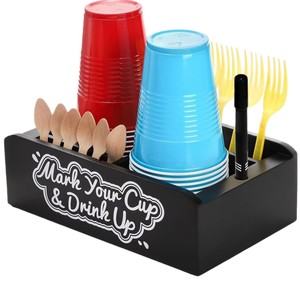 Boîte de rangement pour gobelets jetables avec porte-marqueurs et organisateur de couverts pour les fêtes - Product Image 5