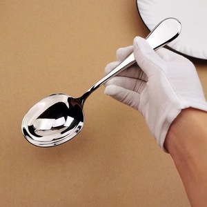 ช้อนซุปสแตนเลส 304 ขัดเงา รูปทรงไข่หนา สำหรับใช้ในบ้าน ตักโจ๊ก - Product Image 3