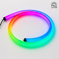 Tube néon LED flexible en silicone RGBW 24V 360 degrés avec télécommande et variateur d'intensité pour éclairage architectural et signalétique