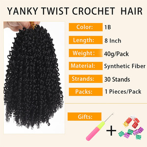 Yanky Xoắn bện tóc trước looped yanky tổng hợp Crochet mini Xoắn Tóc Ngắn Boho Crochet bím tóc kiểu tóc yanky Xoắn - Product Image 6