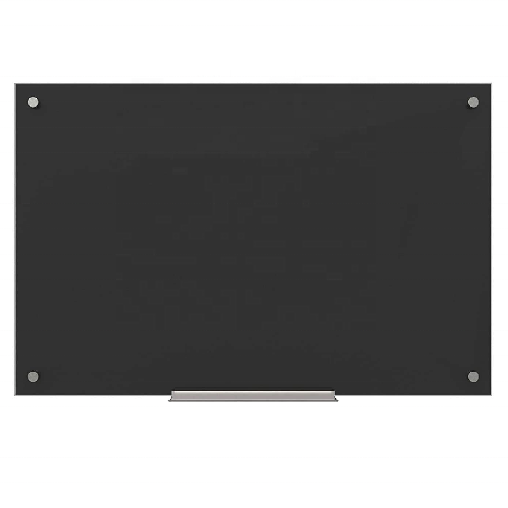 Anti-glare Magnetic Glass Dry Erase Board - Black - 24"x35"