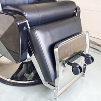 BEIMENG Fauteuil de Barbier Professionnel pour Hommes en Cuir Noir et Métal, Inclinable, pour Salon de Coiffure et de Beauté, Vente en Gros de Mobilier