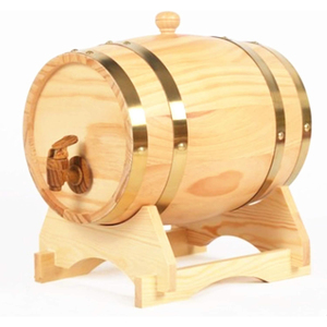 Barril Moderno de Pino de <span class=keywords><strong>3</strong></span> Litros para Bodas - Personaliza tu Propia Cerveza, Whisky, Vino, <span class=keywords><strong>Ron</strong></span> o Tequila con Color Madera - Product Image 1