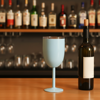 Gobelet de vin en acier inoxydable, de 10oz, de haute qualité, à Double paroi, gobelet pour vin rouge avec couvercle transparent, vente en gros