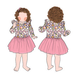 Venta caliente Top Cute Style Dress Girls <span class=keywords><strong>Ghost</strong></span> Print Tulle Flutter Vestido de manga larga Adecuado para el uso diario - Product Image 6