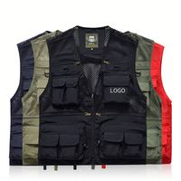 Veste en nylon pour homme, vêtements de travail, respirante, multi-poches, pour la pêche, la photographie, le journalisme, broderie personnalisée, logo sur mesure