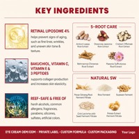 Crème pour les yeux personnalisable au liposome rétinolé 4% anti-rides hydratante et nourrissante avec des protéines de soja fermentées et des peptides 30ml