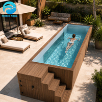 Piscine Conteneur en Fibre de Verre Hors Sol Personnalisée pour Famille, Grande Piscine Jacuzzi Spa de Luxe pour Resort, 20ft 40ft, Résistante aux UV