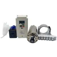Kit moteur de broche CNC refroidi par eau 100MM 3KW ER20 avec roulement, variateur de fréquence (VFD) 80W, pompe à eau et support de fixation 220V/380V 1-24000 tr/min pour machines