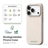 Coque de Téléphone en Paille de Blé Écologique 100 % Biodégradable, Personnalisable, pour iPhone 17 Pro Max