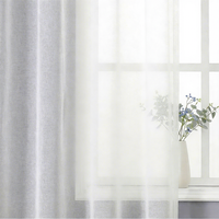 Rideau en voile transparent extensible en nylon et élasthanne, filtrant la lumière, pour chambre à coucher et salon