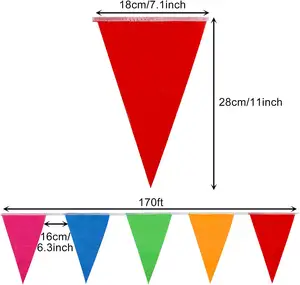 गर्म बिक्री कस्टम छोटे स्ट्रिंग बैनर निर्माता विभिन्न त्रिकोणीय बंटिंग पेनेनेंट झंडे बैनर