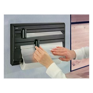 Parat Triple Wall Mounted Paper Roll Holder 38x8.7x26cm Black Diamond <b>Kitchen</b> <b>Storage</b> - Product Image 2