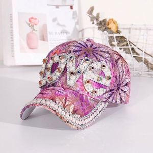 Casquette de baseball unisexe originale en strass, style sportif, 6 panneaux, en tissu polyester/coton courant, vente en gros - Product Image 3