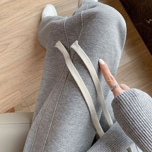 <span class=keywords><strong>Pantaloni</strong></span> della <span class=keywords><strong>tuta</strong></span> lunghi piatti foderati in pile nuovi autunno inverno snelliti Casual a vita alta larghi a gamba dritta Plus-Size - Product Image 2