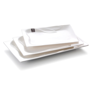 Bộ Đồ Ăn Melamine Hình Chữ Nhật Bộ Đĩa Trắng Bán Sỉ - Product Image 4
