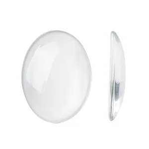PandaHall 100 Pcs 40mm Clear Transparent Oval Glass Cabochons
