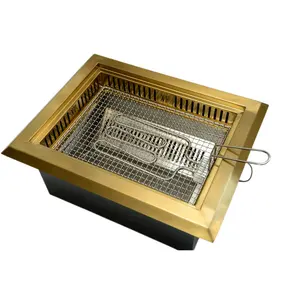 Hot Bán Hình Chữ Nhật Bàn Trong Nhà Hàn Quốc 2600W Thương Mại Hồng Ngoại Điện BBQ Nướng Bảng Cho Phần Còn lại