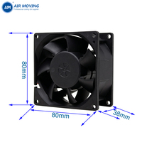 Ventilateur DC 80mm AM8038H48B 80x80x38mm 12V 24V 48V sans balais, ventilateur axial de refroidissement haute vitesse pour alimentation de serveur OEM ODM