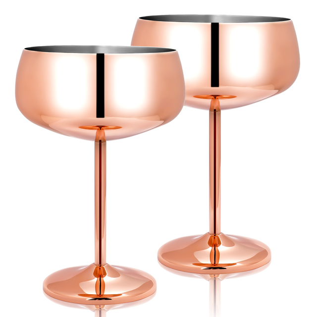 Food Grade Juice Goblets Flute Wine Glass Cup Stainless Steel Metal Shot Glasses Martini Champagne Cup Martini Glass