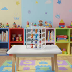 Estuche de exhibición PET con 3 divisores, a prueba de polvo, apilable, de cartón moldeado por inyección para figuras <span class=keywords><strong>Brickheadz</strong></span> Funko Pop, almacenamiento de colección de juguetes - Product Image 6