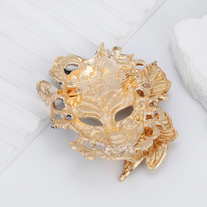 Broche de máscara de esmalte de moda, broche de máscara de alivio Retro, insignia de fiesta de boda para mujer, broche de <span class=keywords><strong>Carnaval</strong></span> de aceite de goteo de esmalte de industria pesada - Product Image 5